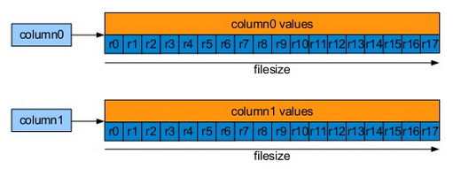 Visualização de um tipo coluna